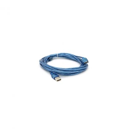 Дата кабель USB 2.0 AM/AF 5.0m ferrite transparent blue Voltronic (YT-AM/AF-5.0TBL)