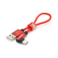 Дата кабель USB 2.0 AM to USB-C 0.2m 2.4A red VEGGIEG (YT-UT-20R)