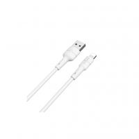 Дата кабель USB 2.0 AM to Lightning 1.0m 2.4A silicone white BOROFONE (6931474706874)