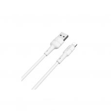 Дата кабель USB 2.0 AM to Lightning 1.0m 2.4A silicone white BOROFONE (6931474706874)