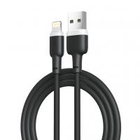 Дата кабель USB 2.0 AM to Lightning 1.0m 2.1A silicone black XO (NB208-L-1-BK)