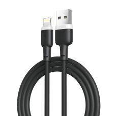 Дата кабель USB 2.0 AM to Lightning 1.0m 2.1A silicone black XO (NB208-L-1-BK)