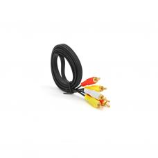Кабель мультимедійний 3xRCA M to 3xRCA M 1.5m black Voltronic (YT-3хRCA(M)/3хRCA(M)-1.5G)