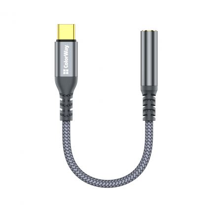 Переходник USB-C to 3.5mm F 0.14m gray ColorWay (CW-AD-CJ)