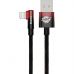 Дата кабель USB 2.0 AM to Lightning 2.0m 2.4A 90° corner black/red Baseus (CAVP000120)