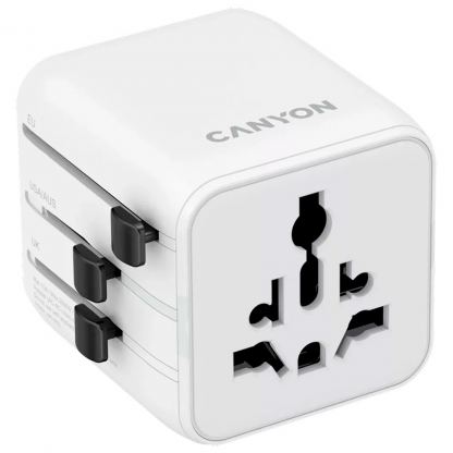 Переходник Canyon Travel Adapter OnTour One EU/UK/US/AUS White (CNS-TA1005W)