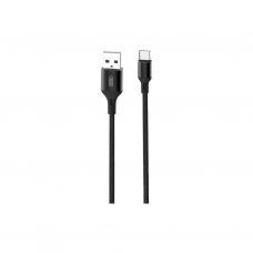 Дата кабель USB 2.0 AM to USB-C 2.0m braided NB143 black XO (6920680870844)