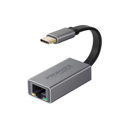 Адаптер Promate USB-C to RJ45 Ethernet 1000Mbps grey (gigaLink-c.grey)