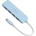 Концентратор J5create USB-C to 4xUSB-A 3.2 10Gbps cyan (JCH341EC-N)