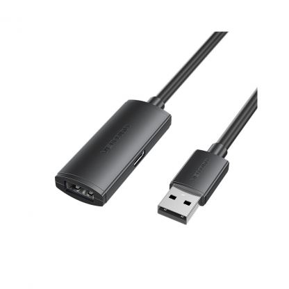 Дата кабель USB 2.0 AM/AF 25.0m Active black Vention (CBKBS)