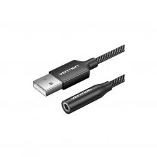 Звуковая плата VENTION USB AM to 3.5mm F 0.25m (4pin) 96kHz/24bit DSP noise reduction (CVEBC)