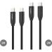 Дата кабель USB-C to USB-C 1.0m + 2.0m PD3.1 240W 2pcs Choetech (XCC-1060)