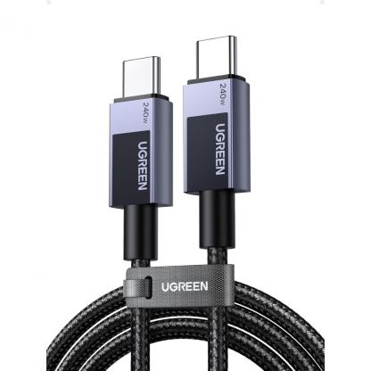 Дата кабель USB-C to USB-C 2.0m PD3.1 240W 480Mbps braided black Ugreen (75732)