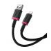 Дата кабель USB 2.0 AM to Lightning 1.0m 2.4A red+black Baseus (P10377801U01-01)