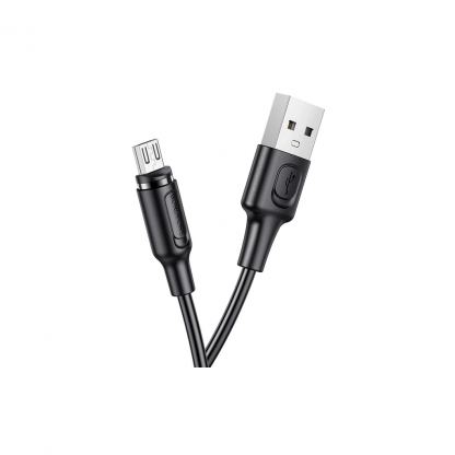 Дата кабель USB 2.0 AM to Micro 5P 1.0m 2.4A magnetic BX41 black BOROFONE (6931474738455)