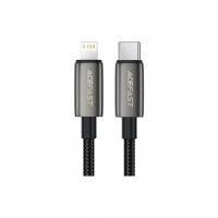 Дата кабель USB 2.0 AM to Lightning 1.2m 30W nylon black Acefast (6974316285410)