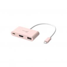 Концентратор J5create USB-C 3-in-1 1xHDMI + 1xUSB 3.2 + 1xUSB-C PD100W pink (JCA379ER-N)