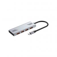 Концентратор Gembird USB-C 4-in-1 4xUSB 3.2 silver (UHB-CM-U310-A4-01)