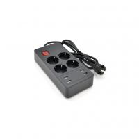 Мережевий фільтр живлення Voltronic 4 роз, 4USB 5V-2.4A, 250V/4000W Black (P-EU4U4S-4000W)