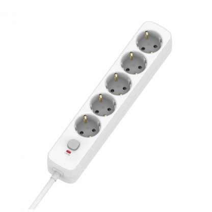 Мережевий фільтр живлення ColorWay CCA-3G1MM 5 розеток, 2m White (CW-PSEA1052W)