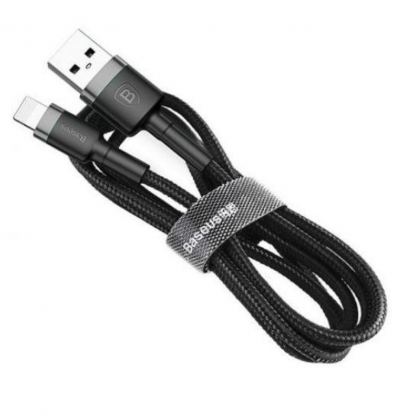 Дата кабель USB 2.0 AM to Lightning 2.0m Cafule 1.5A gray+black Baseus (CALKLF-CG1)