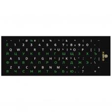 Наклейка на клавиатуру XoKo 48 keys UA/rus green, Latin white (XK-KB-STCK-SM)