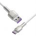 Дата кабель USB 3.1 AM to Type-C 2.0m CAKF 6.0A 66W Cafule Series Metal Data Cable White Baseus (CAKF000202)