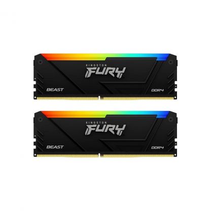 Модуль памяти для компьютера DDR4 64GB (2x32GB) 3200 MHz Beast RGB Black Kingston Fury (ex.HyperX) (KF432C16BB2AK2/64)