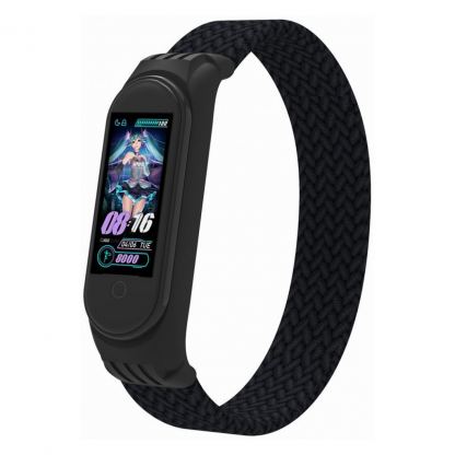 Ремешок для фитнес браслета Armorstandart Braided Solo Loop для Xiaomi Mi Band 7/6/5/4 Black size L (ARM58763)