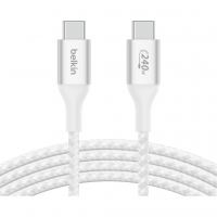 Дата кабель USB-C to USB-C 1.0m 240W white Belkin (CAB015BT1MWH)