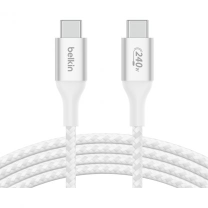 Дата кабель USB-C to USB-C 1.0m 240W white Belkin (CAB015BT1MWH)