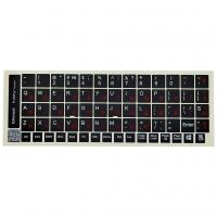 Наклейка на клавиатуру BestKey непрозрачная чорная, 68, красный (BK13RED/025)