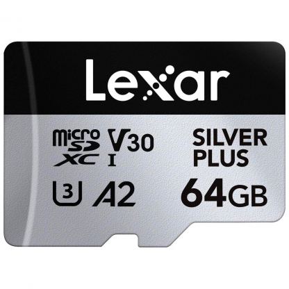Карта памяти Lexar 64GB microSDXC class 10 UHS-I U3 V30 A2 Professional Silver (LMSSIPL064G-BNANG)