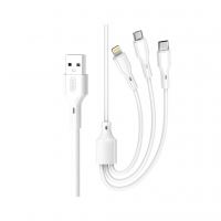 Дата кабель USB 2.0 AM to Lightning + Micro 5P + Type-C 1.0m 2.4A XO (CB-23U3)