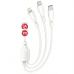 Дата кабель USB 2.0 AM to Lightning + Micro 5P + Type-C 1.0m 2.4A XO (CB-23U3)