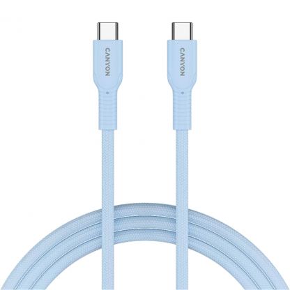 Дата кабель USB-C to USB-C 1.0m OnWire 60CL C-C 60W COLOR Braided 1m Light Blue Canyon (CND-CCAP60AB10LBL)