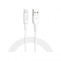 Дата кабель USB 2.0 AM to Micro 5P 1.0m 2A PVC X25 white HOCO (6957531080138)