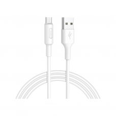 Дата кабель USB 2.0 AM to Micro 5P 1.0m 2A PVC X25 white HOCO (6957531080138)