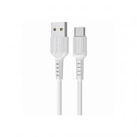 Дата кабель USB 2.0 AM to USB-C 1.0m 2A PVC BX16 white BOROFONE (6957531099468)