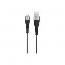 Дата кабель USB 2.0 AM to Lightning 1.0m 2.4A nylon BX32 black BOROFONE (6931474710413)