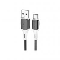 Дата кабель USB 2.0 AM to USB-C 1.0m 3A silicone BX79 black BOROFONE (6974443384789)
