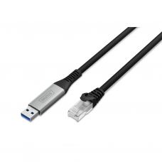 Дата кабель USB AM to RJ45 Ethernet 2.0m CAT6A S/FTP 1Gbps LSZH Digitus (AK-300600-020-S)