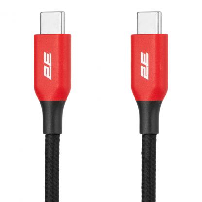Дата кабель USB-C to USB-C 1.0m 100W black 2E (2E-CC100-WH)