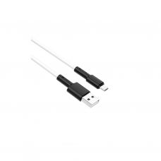 Дата кабель USB 2.0 AM to Micro 5P 1.0m silicone white BOROFONE (6931474710383)