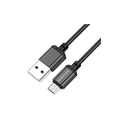 Дата кабель USB 2.0 AM to Micro 5P 1.0m black BOROFONE (6974443389029)