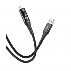 Дата кабель USB 2.0 AM to Lightning 1.0m 2.4A LED black XO (NB162-L-1-BK)