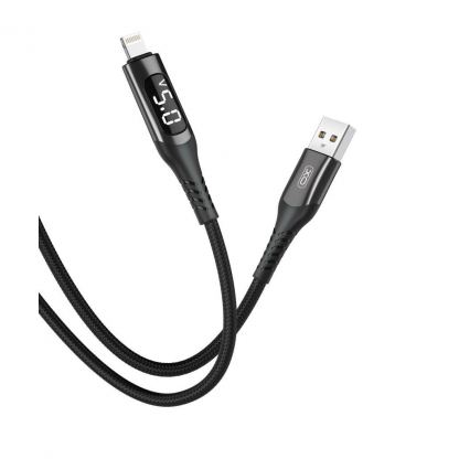 Дата кабель USB 2.0 AM to Lightning 1.0m 2.4A LED black XO (NB162-L-1-BK)