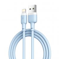 Дата кабель USB 2.0 AM to Lightning 1.0m 2.1A silicone blue XO (NB208-L-1-BL)