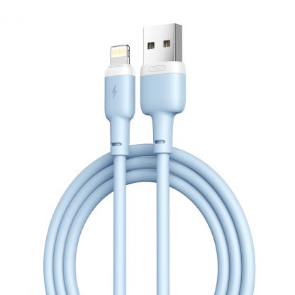 Дата кабель USB 2.0 AM to Lightning 1.0m 2.1A silicone blue XO (NB208-L-1-BL)