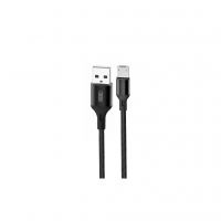 Дата кабель USB 2.0 AM to Micro 5P 1.0m 2.4A braided black XO (NB143-M1-BK)